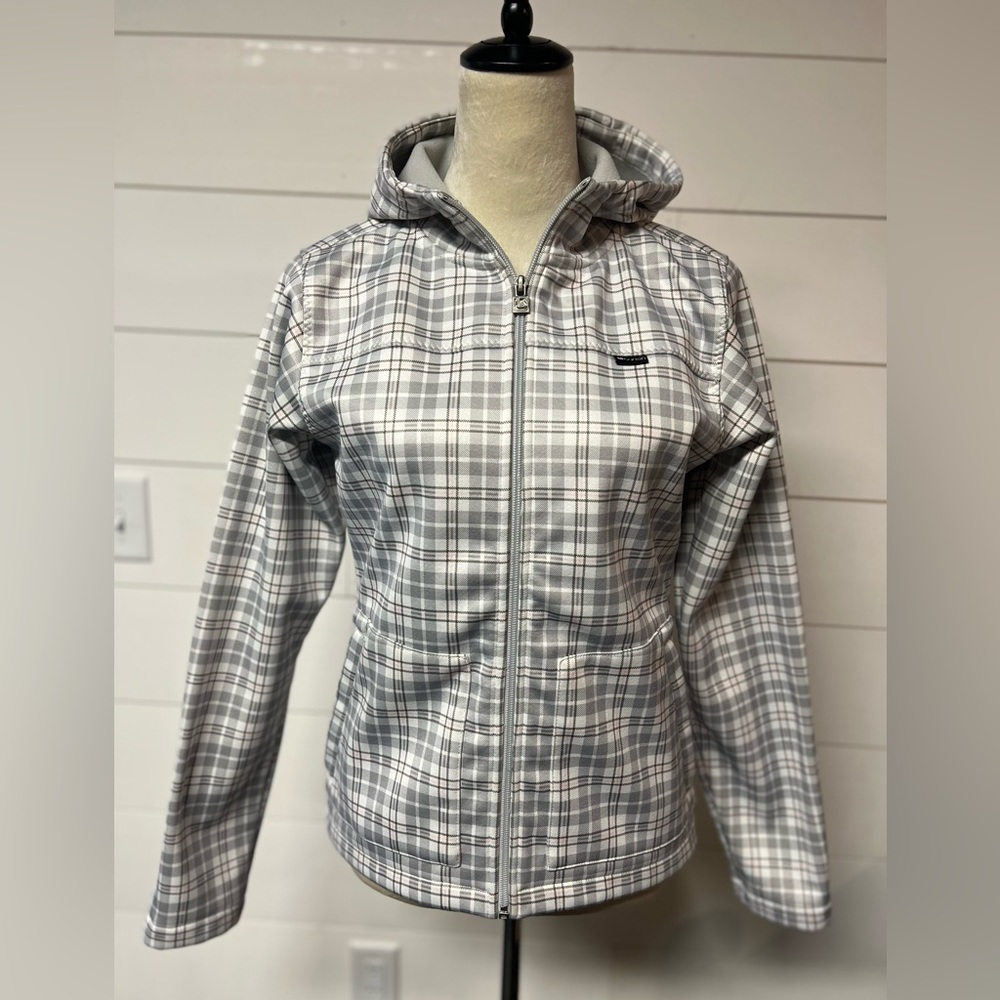Burton Jacket, fleece lined, plaid, size medium